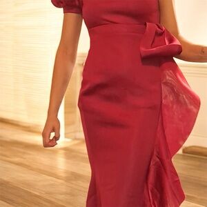 Elegant Red One-Shoulder Dress